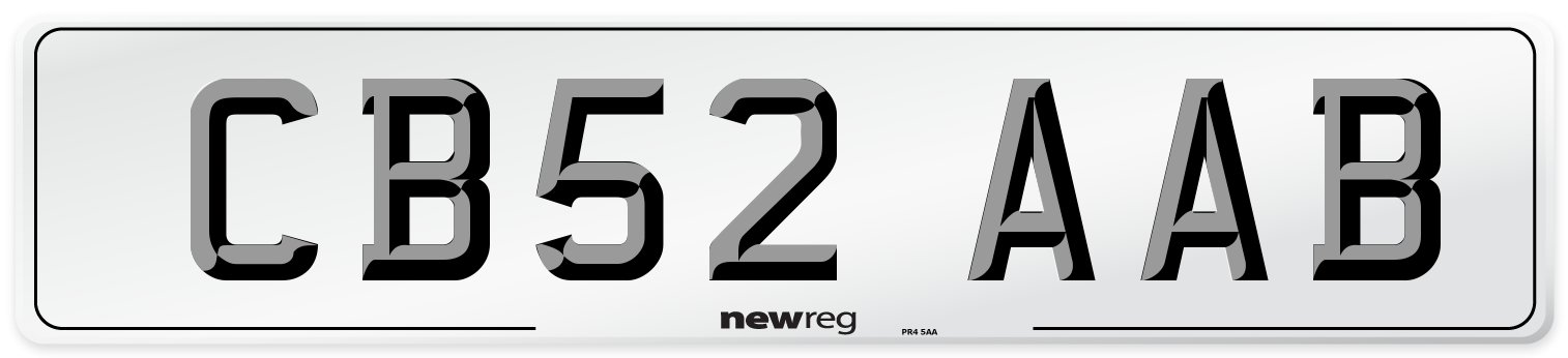 CB52 AAB Number Plate from New Reg